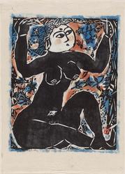 Seated Female Nude with Floral Corwn