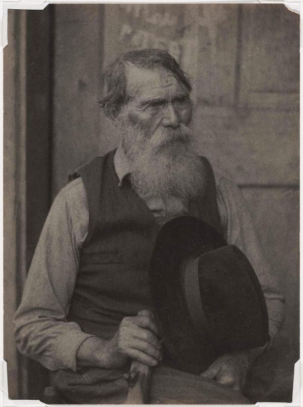 Portrait of a Bearded Man with Hat and Staff