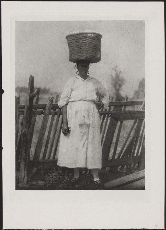 Woman with Cotton Basket on Head