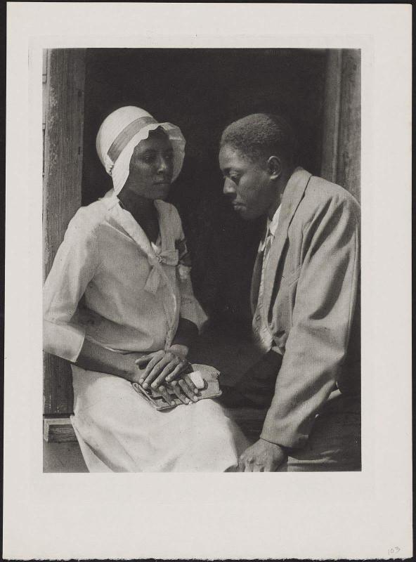 Couple in Formal Dress Seated in Window