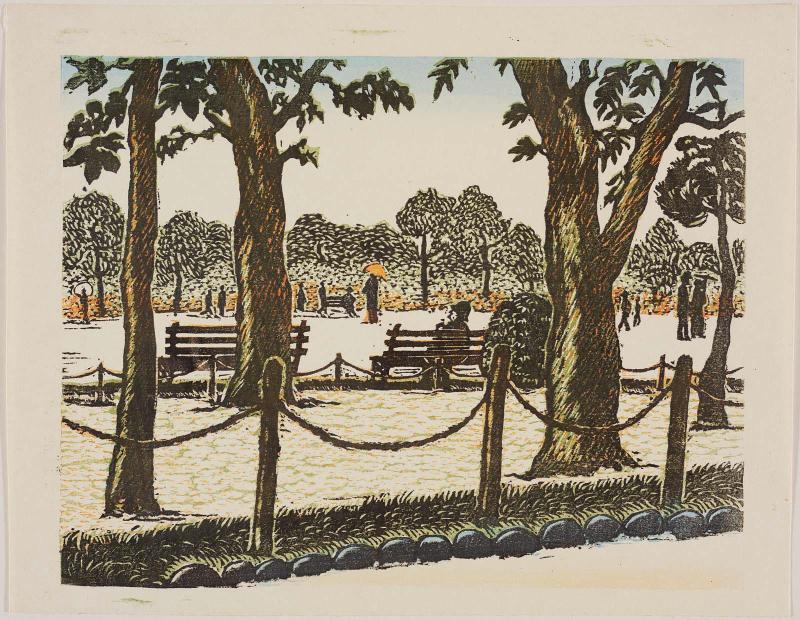 Park Benches and Trees