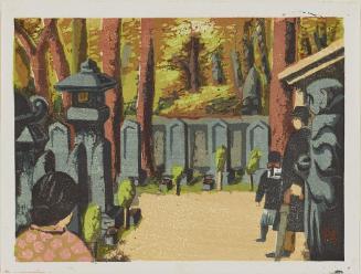Cemetary at Sengaku-ji (Sengaku-ji bosho), from the series Recollections of Tokyo (Tokyo kaiko zue)