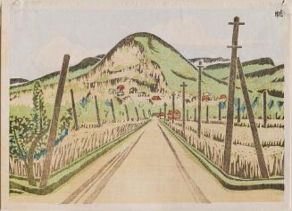 Road in Karuizawa on a Chilly Spring Day (Haru osoki Karuizawa michi), no. 1 from the series Landscape Prints of Japan, Karuizawa Section (Nihon fûkei hanga, Karuizawa no bu)