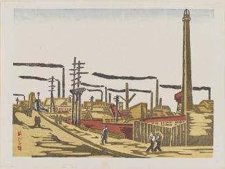 Factories in Honjo (Honjo kôjô chitai), from the series Recollections of Tokyo (Tokyo kaiko zue)