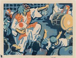 Sacred Dance with Masks (Iwato Kagura), from the series Folk Customs of Japan (Nihon minzoku zufu)