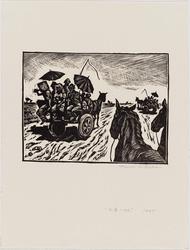 Traveling by Wagon (Daisha no tabi), from the series Traveling to the Homeland (Sokoku e no tabi), also called Refugees