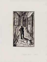 Corridor of Refugee Camp (Shûyôsho no rôka), from the series Traveling to the Homeland (Sokoku e no tabi), also called Refugees