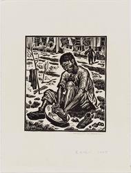 Washing feet (Ashi o arau), from the series Traveling to the Homeland (Sokoku e no tabi), also called Refugees