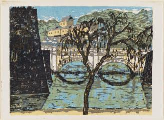 Double Bridge at the Imperial Palace (Nijûbashi), from the series Recollections of Tokyo (Tokyo kaiko zue); reprinted from the series New 100 Scenes of Tokyo (Shin Tôkyô hyakkei)