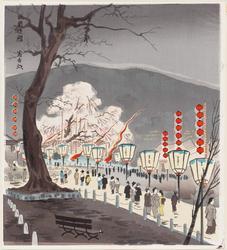 Cherry Blossoms at Night in the Gion District (Gion yozakura), from the series Collection of Eight Famous Places in Kyoto (Kyô meisho hasshû)