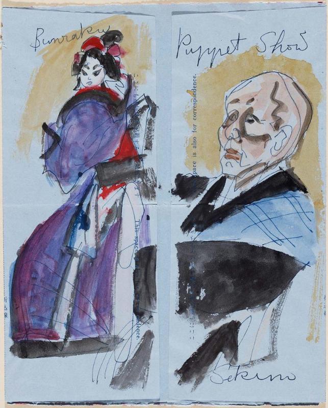 Bunraku Puppet and Puppeteer