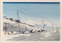 Clear Weather after Snow at Ochanomizu, Tokyo (Tôkyô Ochanomizu no yukibare), from the series Thirty-six Views of Mount Fuji (Fuji sanjûrokkei)