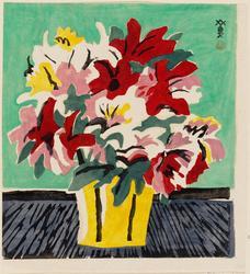 Azaleas in a Yellow Vase