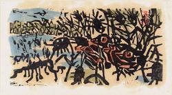 Landscape with bird and grasses