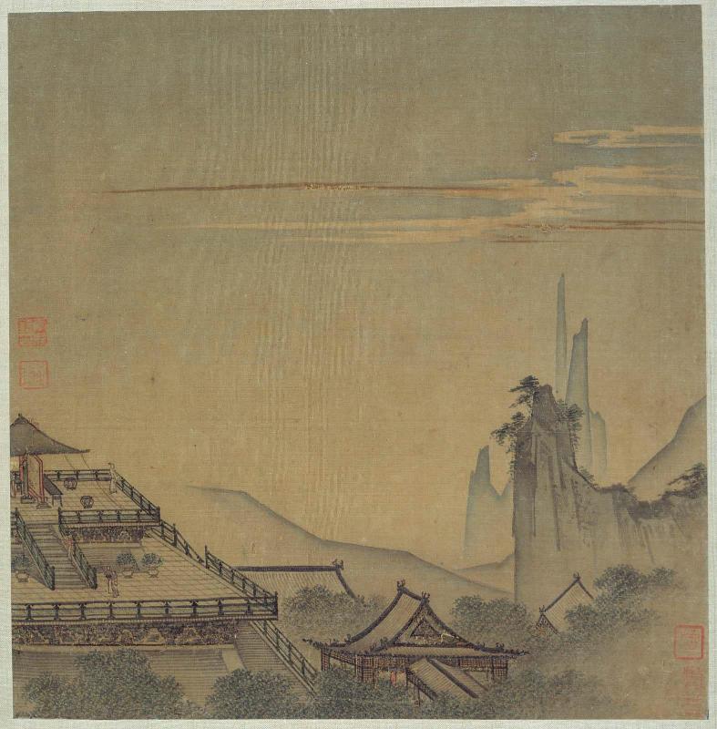 Viewing sunset from a palace terrace