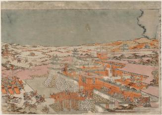 Perspective Picture of Yoshinaka's Battle at Awazu (Uki-e Yoshinaka Awazu kassen no zu)