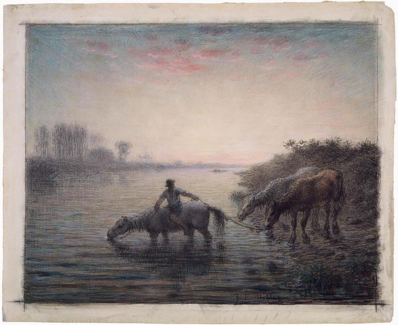 Watering Horses, Sunset