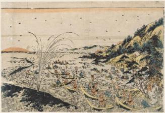 Perspective Picture of Whale Hunting in Kumano Bay (Uki-e Kumano ura kujira tsuki no zu)