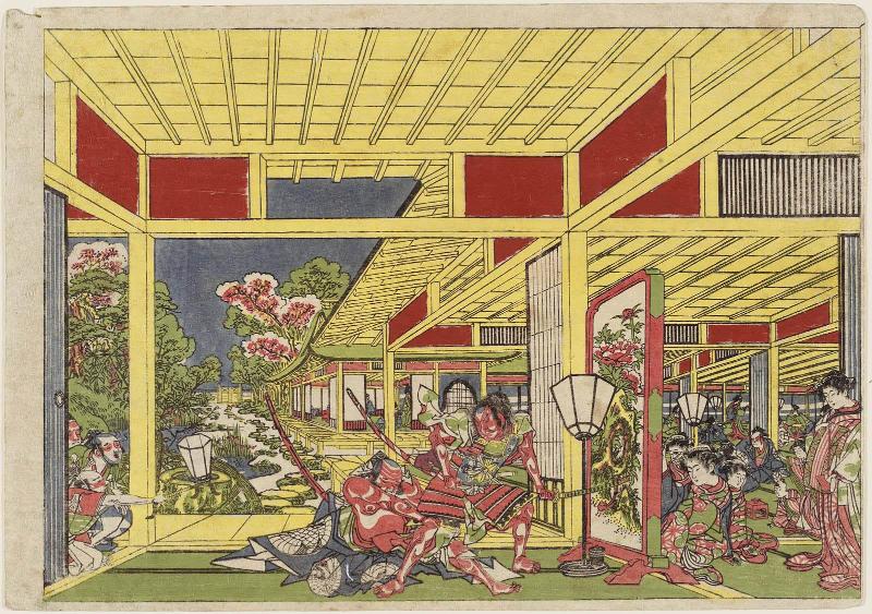 The Armor-pulling Scene at Wada's Banquet (Wada sakamori kusazuribiki no zu)