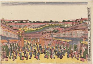 Naka-no-chô in the New Yoshiwara (Shin Yoshiwara Naka-no-chô no zu), from the series Scenes of Japan in Perspective Pictures (Uki-e Wakoku keiseki)