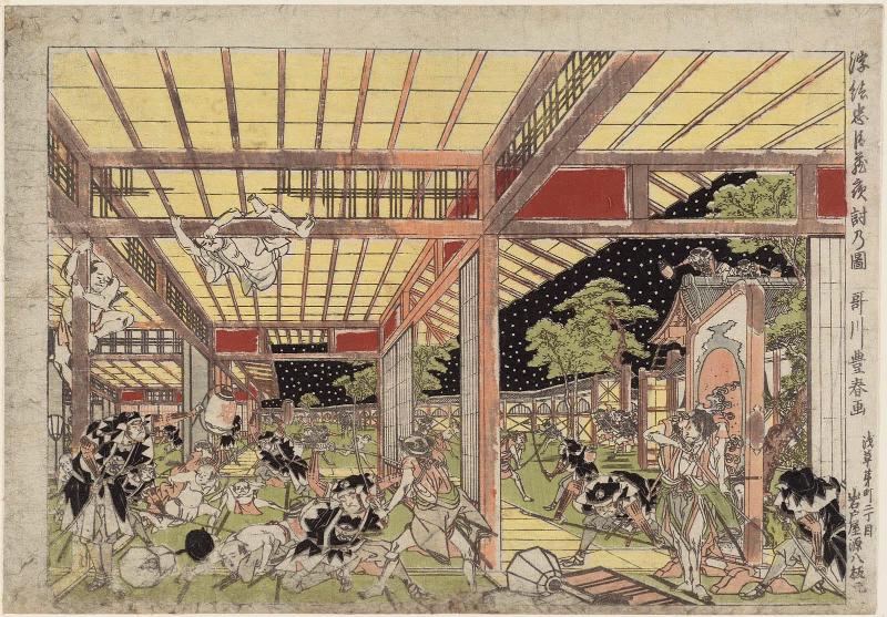 Perspective Picture of the Night Attack in Chûshingura (Uki-e Chûshingura youchi no zu)