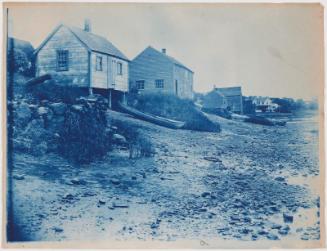 Houses and Boat Along the Shore of the River