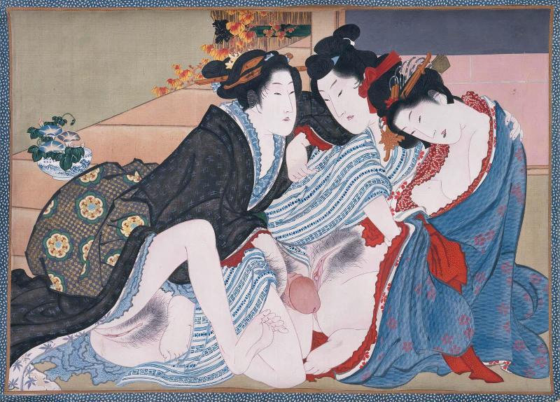 One Young Man Making Love to Two Women
