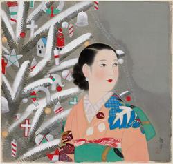 Woman Standing Next to Christmas Tree