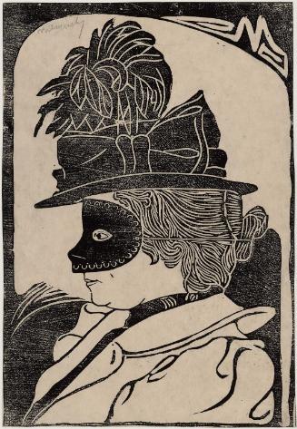 Portrait of a Woman with a Mask and Hat