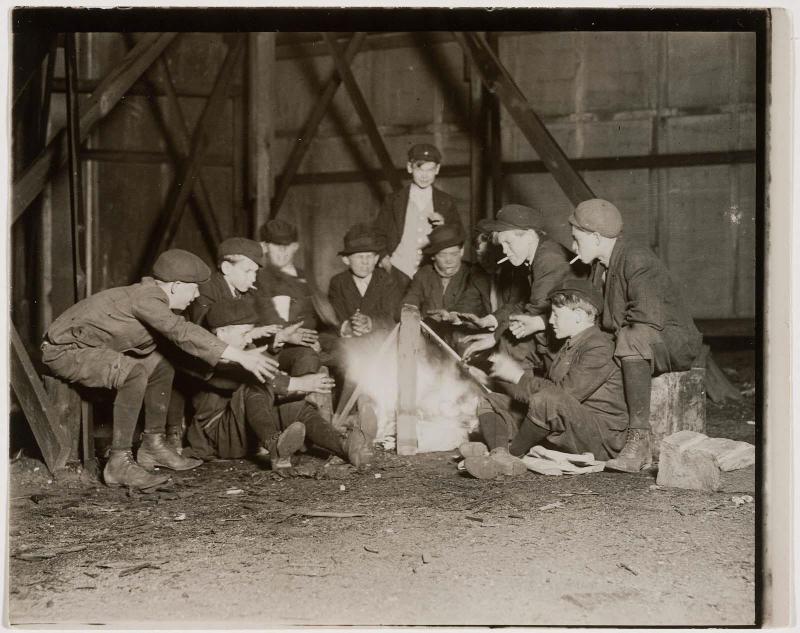 Boys Around Fire