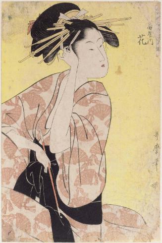 A Flower of the Ôgiya (Ôgiya uchi Hana) [=Hanaôgi], from the series Array of Supreme Beauties of the Present Day (Tôji zensei bijin-zoroe)