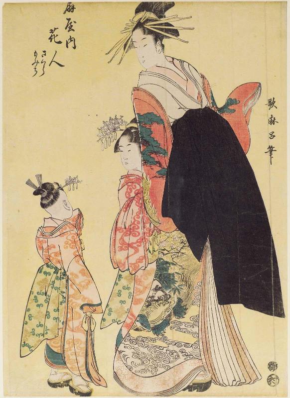 Hanabito of the Ôgiya, kamuro Sakura and Momiji