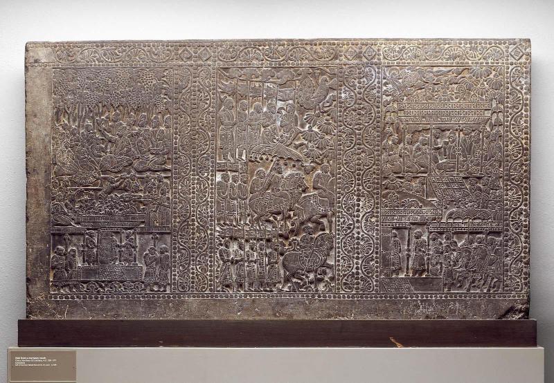 Back panel from a mortuary couch