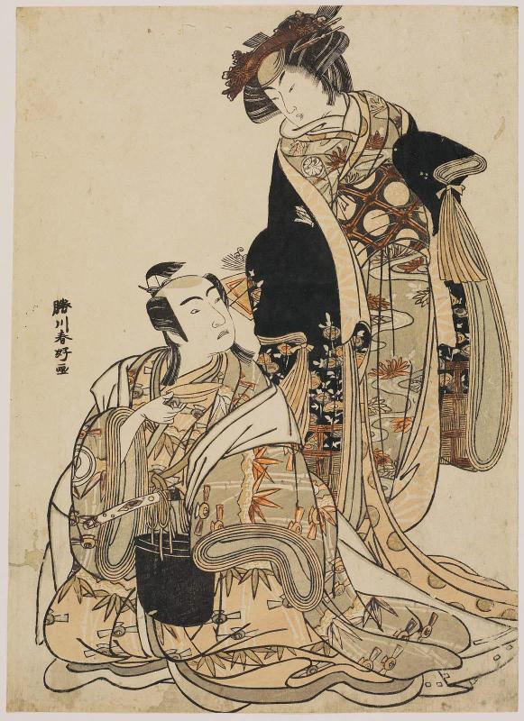 Actors Segawa Kikunojô III as Shôshô (?) and Sawamura Sôjûrô III as Soga no Jûrô