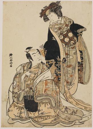 Actors Segawa Kikunojô III as Shôshô (?) and Sawamura Sôjûrô III as Soga no Jûrô