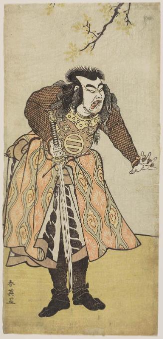 Actor Asao Tamejûrô I as Hiragatake no Washizô, actually Fujiwara no Sumitomo