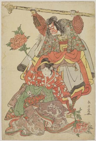 Actors Ichikawa Danjûrô V as Asama Saemon Norimasa and Iwai Hanshiro IV as Yaehata