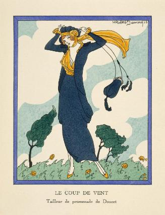 "Le Coup de Vent - Tailleur de promenade de Doucet," plate IV from Gazette du Bon Ton, Volume 2, No. 10