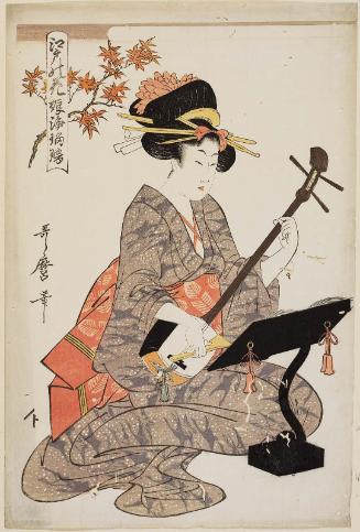 Maple Leaves, from the series Flowers of Edo: Girl Ballad Singers (Edo no hana musume jôruri)