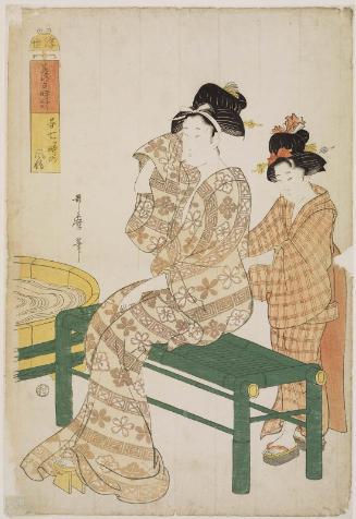 Elegance at Four in the Afternoon (Hiru nanatsu no toki no fûzei), from the series The Sundial of Summer in the Floating World (Ukiyo natsu no hidokei)