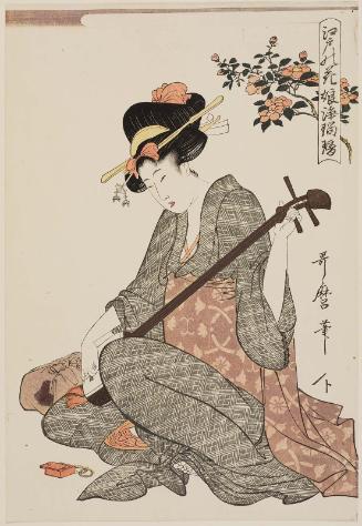 Camellia, from the series Flowers of Edo: Girl Ballad Singers (Edo no hana musume jôruri)