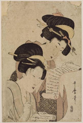 Young Woman Reading as Older Woman Writes