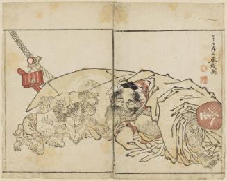 Kintoki and Demons Arm Wrestling, from an unidentified book