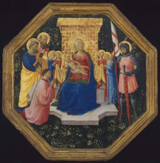 Virgin and Child Enthroned with Saints Peter, Paul, and George (?), Four Angels, and a Donor