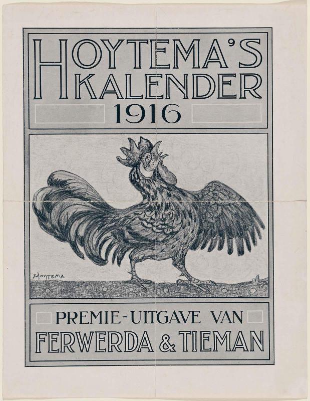 Announcement for 1916 Calendar (Crowing Rooster)
