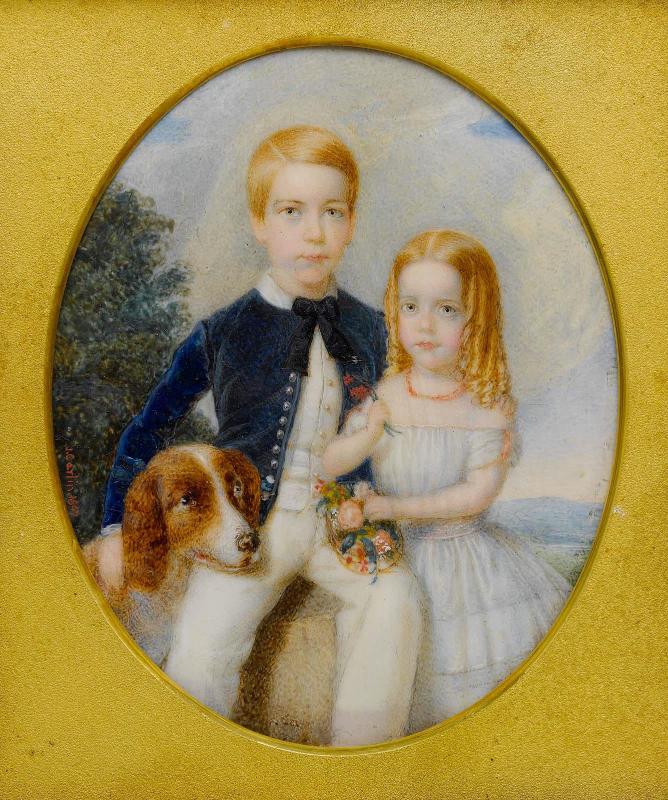 Master Amory with Little Amory and a Dog