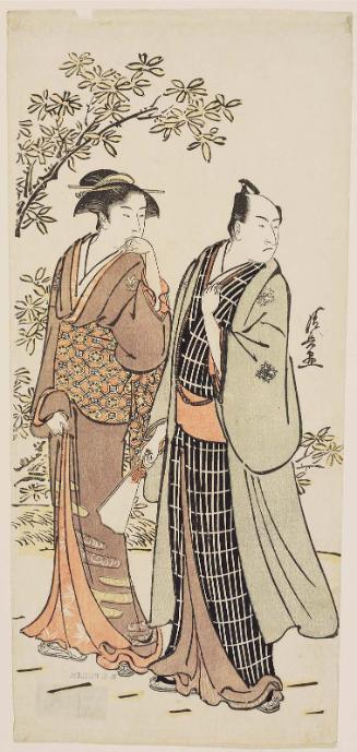Actor Ichikawa Monnosuke II and His Wife