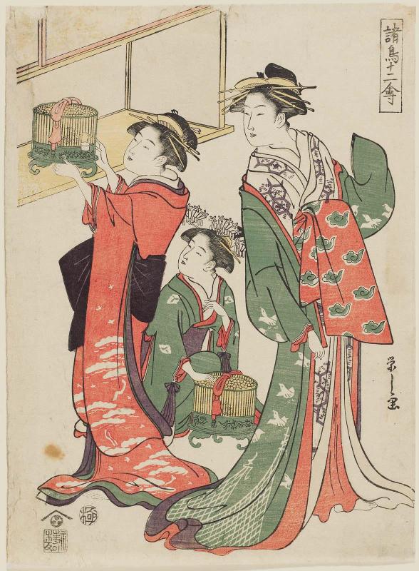 Caged Birds, from the series Twelve Assorted Birds (Shochô jûnikin)