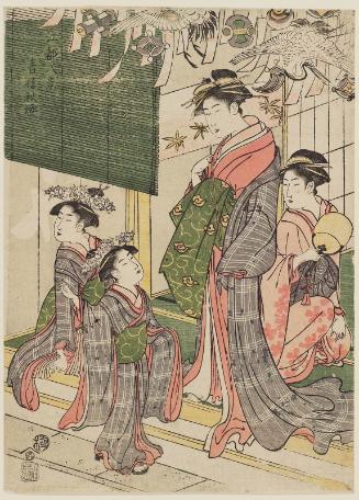 Autumn Lanterns in the Pleasure Quarters (Seirô shûtô), from the series Eight Views of Edo (Edo hakkei)