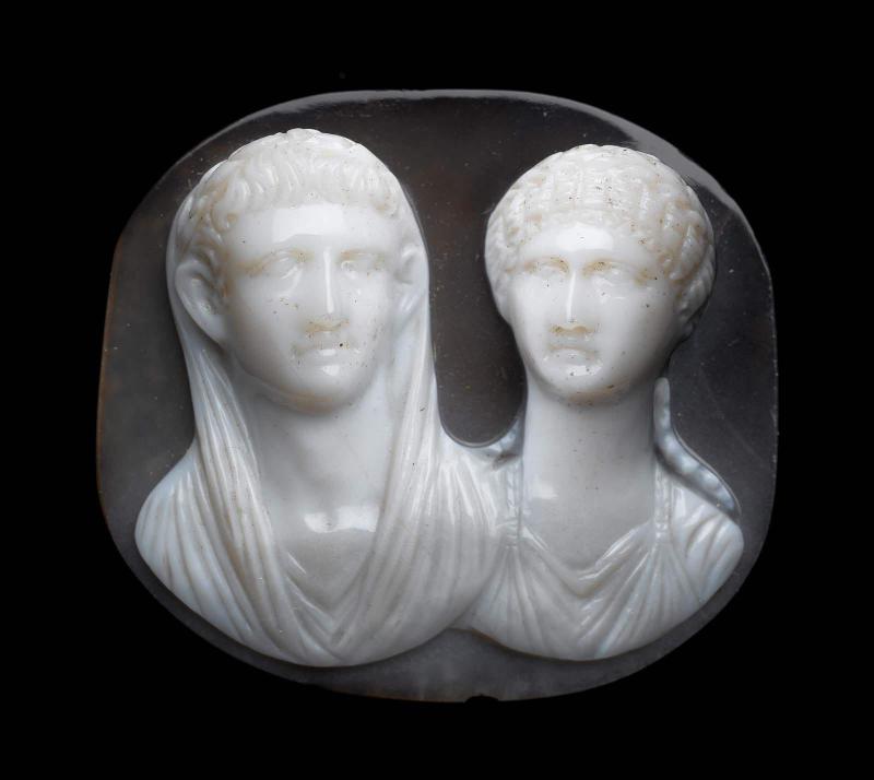 Cameo with portrait busts of an Imperial Julio-Claudian couple